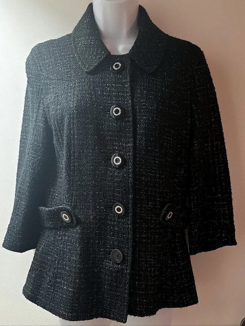 $426 Vtg Tory Burch Wool Fall Winter Knitwear Collection Retired Coat 31082509
